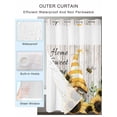 thumbnail image 2 of No Hook Cloth Fabric Shower Curtain with Snap in Liner, Spring Sunflowers Waterproof Shower Curtains Set with See Through Top Window, Yellow Dwarf Bee Wood Vintage Bath Curtains Shower 54"x78", 2 of 6