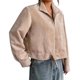 thumbnail image 3 of Chaqueta de Larga con Solapa y Cremallera para Mujer, Estilo Retro de , con Hombros Caídos, para Otoño e Invierno. Rosa XXL, 3 of 9