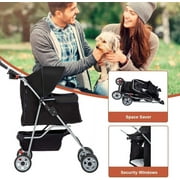 BestPet Folding Pet Stroller, Black, 39H