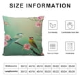 thumbnail image 5 of Creowell Cherry Blossoms Throw Pillow Covers Bird Spring Blooming Flowers Sakura Green Background Square Pillowcases for Home Decor Sofa Car Bedroom Pillow case White, 5 of 5