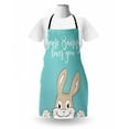 thumbnail image 3 of Saying Apron, Some Bunny Loves You Text and a Funny Friendly Rabbit with a Big Smile, Unisex Kitchen Bib with Adjustable Neck for Cooking Gardening, Adult Size, Pale Blue Tan and White, by Ambesonne, 3 of 4