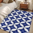 thumbnail image 4 of 3'x5' Rug for Living Room Bedroom, Retro Rhombus Washable Area Rugs Non-Slip Carpet Mats, Morocco Abstract Geometric Art Navy Blue Indoor Low Pile Area Rug Runner for Kitchen, Mudroom, 4 of 8