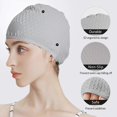 thumbnail image 2 of Gorro de baño de silicona, cómodo gorro de ducha para cabello rizado, corto y mediano, para hombre y mujer, color gris., 2 of 5