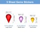 thumbnail image 2 of Uxcell 325 Pcs Gems Stickers for Crafts, 5 Sheet Self-Adhesive Gems Bling Drops Rhinestone Stickers, Multicolor, 2 of 5