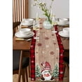 thumbnail image 2 of Table Runners 60 Inches Long Dress Scarves, Brown Wooden Gnomes Christmas Farmhouse Kitchen/Dining Table Runner, Small Coffee Tablerunners, Xmas Tree Snowflakes 13x60 Inch, 2 of 7