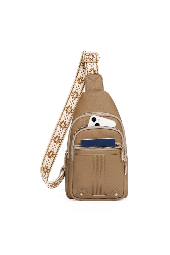 Crossbody Sling Bag for Women, Travel Leather Crossbody Bags Fanny Packs for Women Small Crossbody Purse Chest Bag