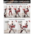 thumbnail image 2 of pooboo Folding Exercise Bike, Foldable Upright Stationary Bike, Indoor Cycling Magnetic X-Bike with 8-Level Adjustable Resistance, 6.6 LBS Flywheel, 300LB Capacity, Back Support Cushion for Home Gym, 2 of 12