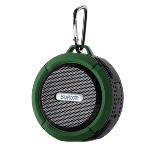 Matsuzay C6 Altavoz Bluetooth inalámbrico portátil Caja de sonido a prueba de agua con ranura para tarjeta HookTF Manos libres con ventosa para Cables de audio/vídeo Verde