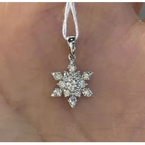 1.20Ct Round Cut Lab Created Diamond Snowflake Pendant 14K White Gold Plated