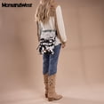 thumbnail image 3 of Bolso bandolera Montana West de piel vegana con estampado de vaca, 3 of 6