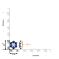 thumbnail image 2 of ANGARA Natural 1.92 Ct 6 Petal Diamond & Sapphire Flower Stud Earrings in 14K Rose Gold for Women (Size-3.2mm) | Anniversary, Jewelry Gift for Women | Natural Blue Sapphire Earrings, 2 of 8