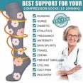 thumbnail image 6 of 6 Pairs Size Compression Socks for Women &Man,20-30 mmHg Knee High Compression Socks, Nylon Unisex Compreeion Sport Sock for Medical, Running(L/XL), 6 of 8