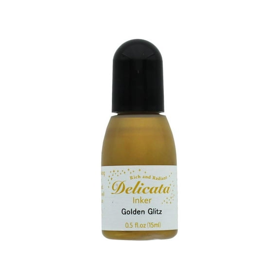 Tsukineko Delicata Pigment Ink Refill Golden Glitz