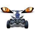 thumbnail image 1 of AMR Racing ATV Headlight Eye Graphics Decal Cover Compatible with Yamaha Raptor 700/250/350 - Eclipse Orange, 1 of 4