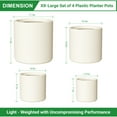 thumbnail image 2 of FOUKUS 6.9",8.7",10.6",13.4" Dia Round Concrete-like Plastic Planter Set of 4, Modern Style Large Cylindrical Plant Pot with Drainage Hole for Indoor Outdoor Patio, Beige, 2 of 5
