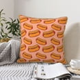 thumbnail image 6 of Fotbe Cartoon Hot Dog Pattern Velvet Decorative Throw Pillow Covers with Elegant Piping, Soft Plush Cushion Cover for Sofa, Bed, Car, Office-18"x18", 6 of 8