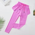 thumbnail image 5 of SILVERCELL 2 Packs Girls Athletic Leggings with Pocket, Little Girl Casual Drawstring Skater Sports Leggings Pantskirts with Flowy Shorts, 5-12 Years, 5 of 8