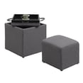 thumbnail image 2 of Designs4Comfort Park Avenue Single Ottoman with Stool in Gray Fabric, 2 of 6