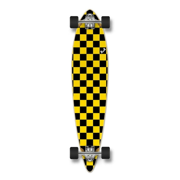 Yocaher Pintail Longboard Complete Checker Yellow