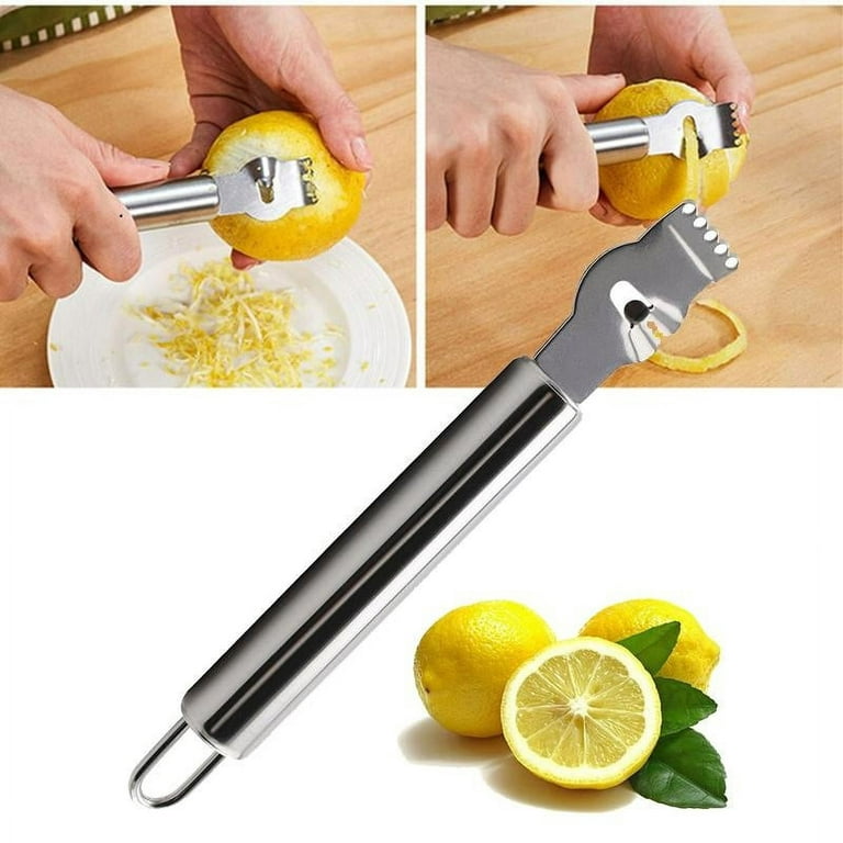 3 Pack Stainless Steel Lemon Grater Zesters, Orange Citrus Peeler with  Channel Knife and Hanging Loop for Home Kitchen Fruits