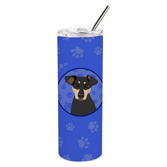 Carolines Treasures WDK1180TBL20 Rottweiler Black and Tan Design3  Stainless Steel 20 oz Skinny Tumbler Blue 20 oz