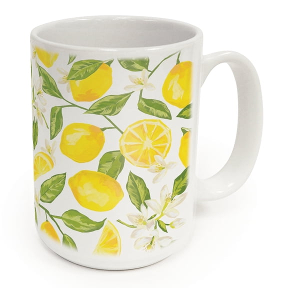 Highland Home Lemons 15 oz. Decorative Ceramic Mug