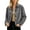 Gray, variant on Faux Suede Collar Jacket Women Soft Lined Short Classic Button Elegant Casual Structured Shoulders Fall Coat Everyday Outwear S-3XL