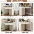 thumbnail image 6 of Corner Desk, Triangle Computer Desk with 4 Drawers, 90 Degree Writing Desk Makeup Vanity Desk, 6 of 6