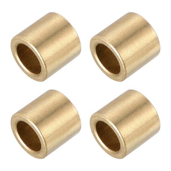 Uxcell Sleeve Bearings,8mm Bore x 12mm OD x 12mm Length Self-Lubricating Cast Brass Bushing Plain Shaft Bearings for Sliding Movements Parts of Machinery(Gold Tone, Pack of 4)