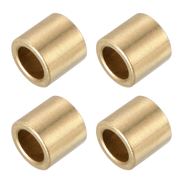 Rodamientos de manga Uxcell, 8mm x 12mm x 12mm, buje de latón autolubricante para maquinaria (Tono dorado, paquete de 4)
