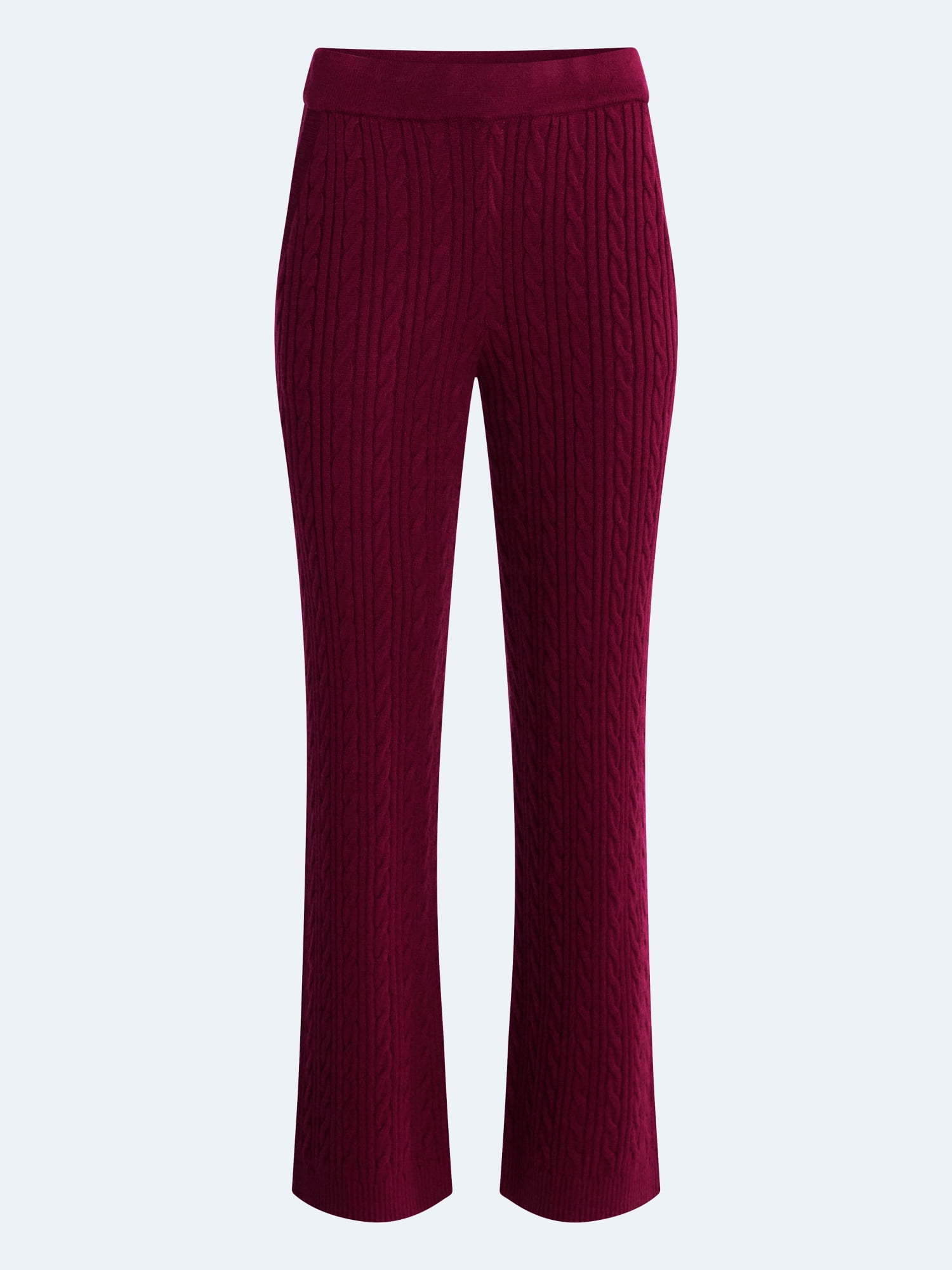Free Assembly Women's and Women's Plus Cozy Yarn Cable Knit Sweatpants, 28.5" Inseam, Sizes XS-4X