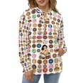 thumbnail image 1 of Sweat à Capuche Imprimé Donut Disturb Me, Mode Décontractée Unisexe, Sweat à Capuche Hip Hop Imprimé Cool, Grande Taille pour Femme, 1 of 5