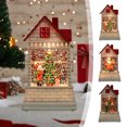 thumbnail image 1 of Luz de noche de la casa de Navidad con Papá Noel y copos de nieve - Decoración luminosa LED de 100 ml para escritorio, repisa, alféizar de ventana - Regalo navideño a pilas, 1 of 6