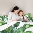 thumbnail image 5 of Feelyou Green Tropic Leaves Full Size Comforter Sets, Watercolor Plant Bedding Comforter Set, Summer Botanical Theme Reversible Bedding Sets, Ultra Soft Bedroom Decor, 3-Piece, 5 of 8