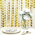 thumbnail image 6 of BalsaCircle Metallic Gold Star 6 feet Foil Tassels Fringe Backdrop Curtains Party Events, 6 of 8