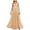Gold, variant on Women's V Neck Sleeveless Gown V Neck Elastic Waist Embroidered Tulle Maxi Formal Dress Gala Cocktail Dresses Gold