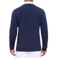 thumbnail image 3 of SUÉTER PULLOVER DE PUNTO TEXTURIZADO EN ESPIRAL PARA HOMBRES DE AJUSTE DELGADO CON CUELLO REDONDO Y MANGA LARGA TALLA S AZUL MARINO, 3 of 6