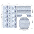 thumbnail image 3 of Blue Striped Geometric Pattern Bathroom Rugs Sets 3 Piece,Toilet Cover Set,Absorbent Non Slip Bathroom Mats Sets with U-Shaped Contour Rug Toilet Rug Set, 3 of 5