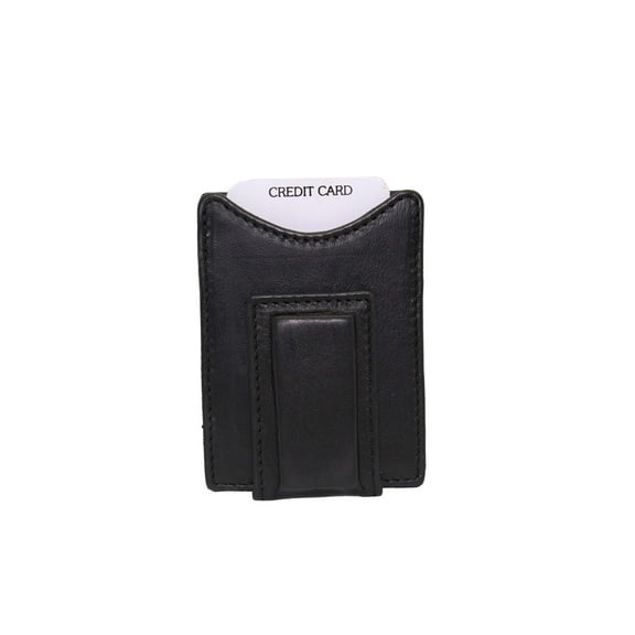 Wallet Leather Card Case for Men Money Clip Front Pocket Magnetic Black by Juzar Tapal Collection