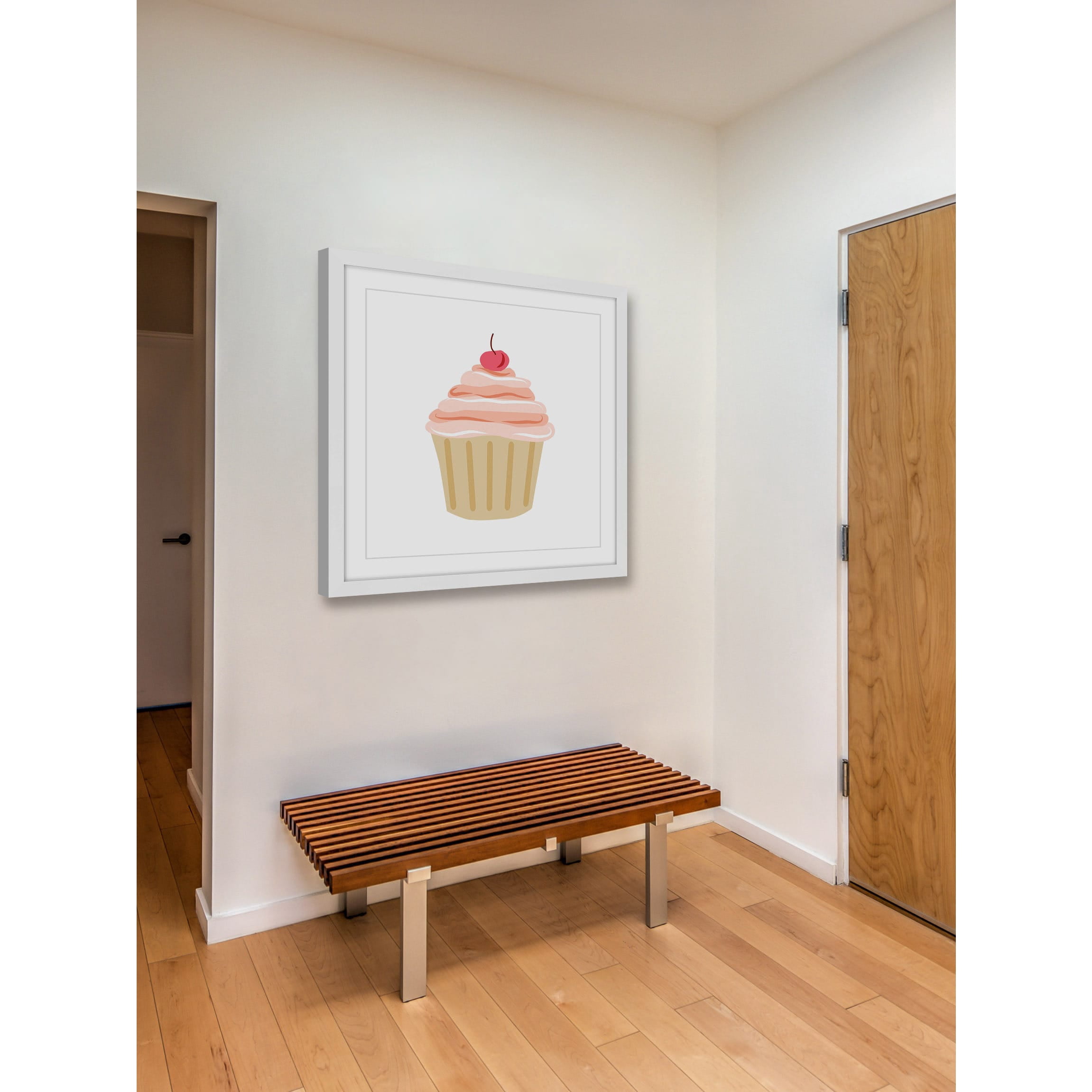 MARMONT HILL  - 'Cupcake Cherry' by Diana Alcala Framed Painting Print - Multi-Color 32 x 32