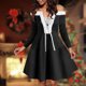 thumbnail image 5 of Vestido de mujer informal de Navidad de color sólido de manga larga con hombros descubiertos a la rodilla para minivestido de fiesta Pompotops  hdfakjf8948, 5 of 5