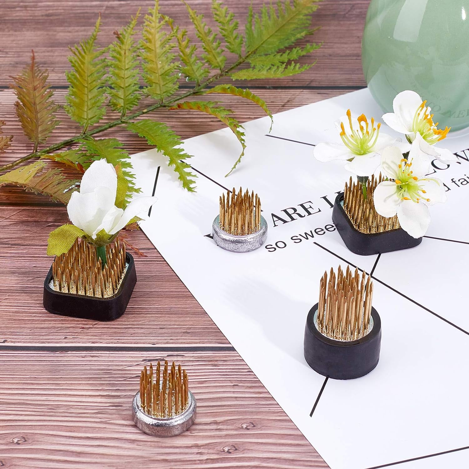 5 pcs 3 Sizes Mini Ikebana Flower Holder Square/Round Floral Arranging Pin Frog Spiky Frog Fixed Holder Tools for Plants Making DIY