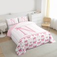 thumbnail image 3 of Feelyou Bowknot Letter N Queen Comforter Set, Princess Pink Bedding Comforter Set, 3pcs, 3 of 8