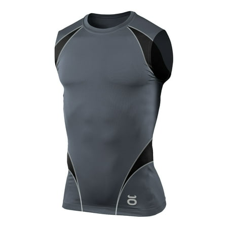 Jaco Mens Proguard Sleeveless Rashguard - Gray/Black - mma bjj fitness