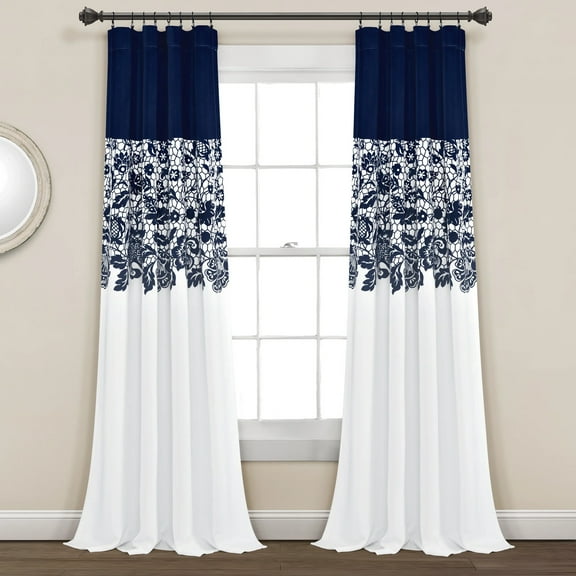 Lush Decor Estate Garden Print Room Darkening Window Curtain Panels Set
