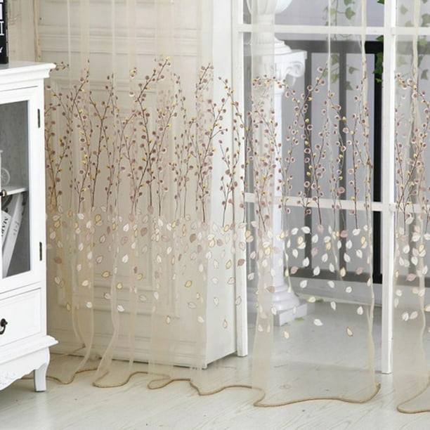 Cortina De Tul Wintersweet Cortina Tul Ventana Tratamiento Voile Drape Cenefa Beige Wdftyju Libre de BPA