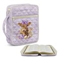 thumbnail image 2 of HELLHERO Rabbit and Daisy Pattern Quilted Bible Cover for Daily Use, Stretch Polyester Bible Study Bag with Lightweight Large Capacity Bible Cover Case, 2 of 9