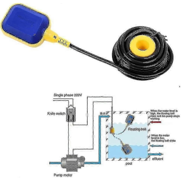 Float Switch With 4m Cables, 220v 10a Float Switch Automatic Control Water Level Controller For Tank Pump