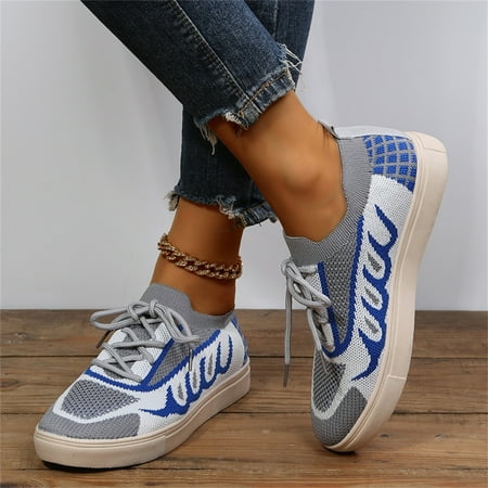 

Fashion Spring And Summer Women Casual Shoes Breathable Sports Lace Running Flying Woven Shoes Note Please Buy One Or Two Sizes Larger