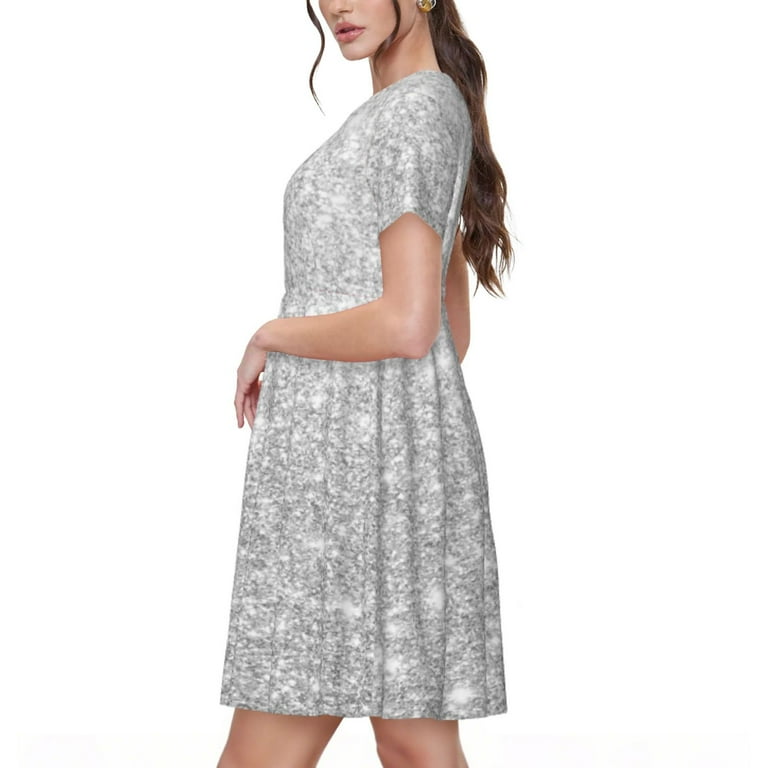 silver sun dress Amazon.com: POTTON Sun Dress Sexy Long Sleeve Sequin Silver Shirt Dress Bridal Shower Dresses for Guest Mini Dresses Casual Dresses: Clothing, Shoes & Jewelry